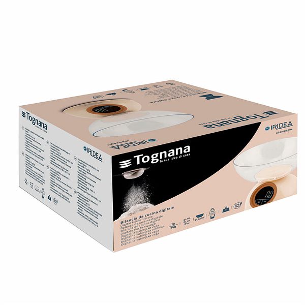 tognana iridea bilancia da cucina c/ciotola ghampagne