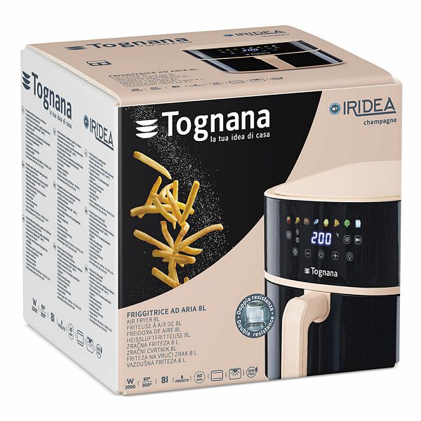 tognana iridea friggitrice ad aria 8 lt displ. champagne