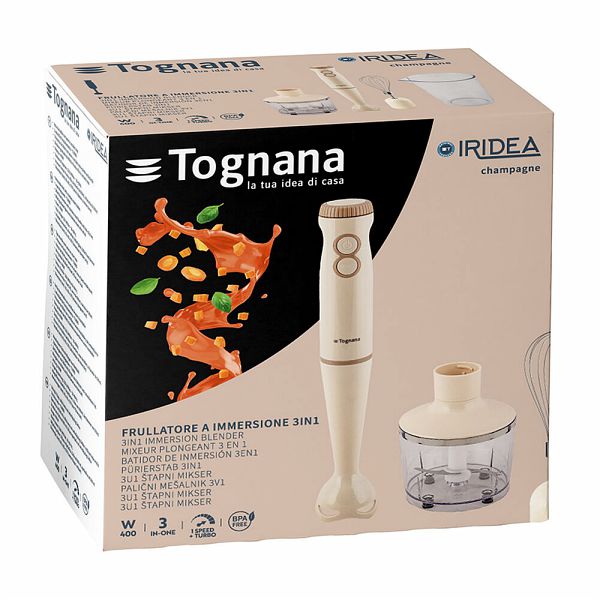 tognana iridea frullatore a immersione 400w champagne
