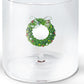 Wd Bicchiere in vetro borosilicato. Capacit   250 ml. Decoro natalizio