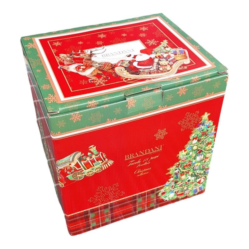 natalizio brandani christmas servizio tavola 18 pz porcellana