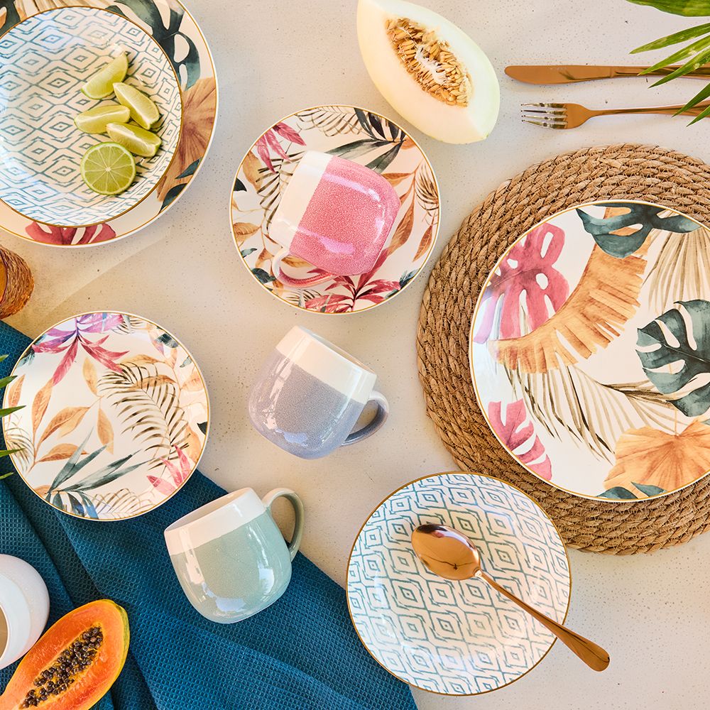 tognana servizio tavola 18 pz madison tropical rose'