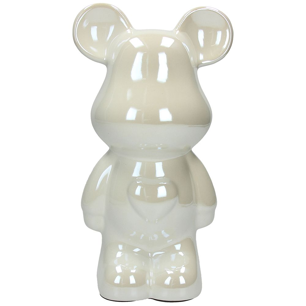andreafontebasso Orso Salvadanaio Bianco H27 Home Decor Bear Ceramica Bianco