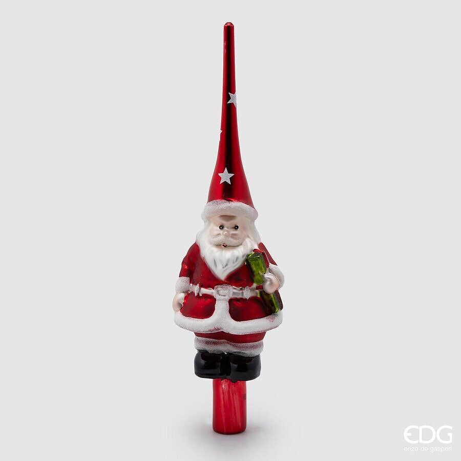 natalizio edg puntale babbo natale vetro h cm 30