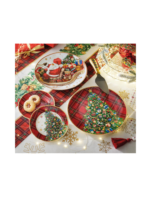 natalizio brandani piattino dolce christmas set 2 pezzi porcellana