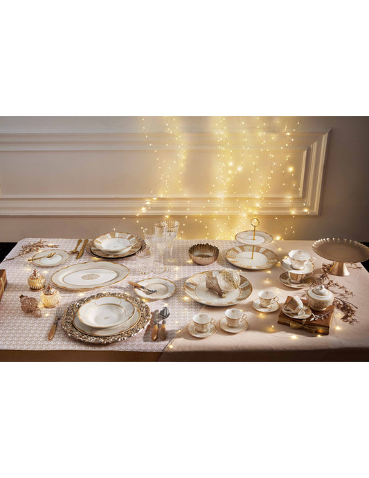 BRANDANI TAVOLA 18 PZ GOCCIA D'ORO GOLD PORCELLANA