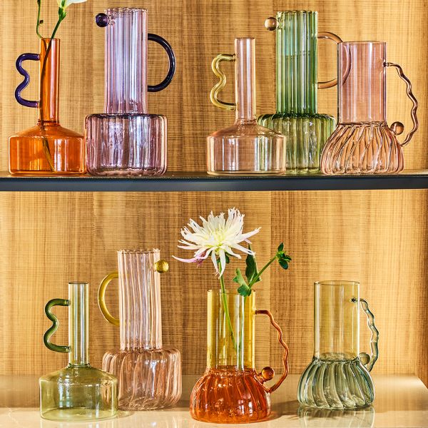 andreafontebasso Vaso Rosa/Giallo H Cm 24 Glass Design ArtVetro Rosa
