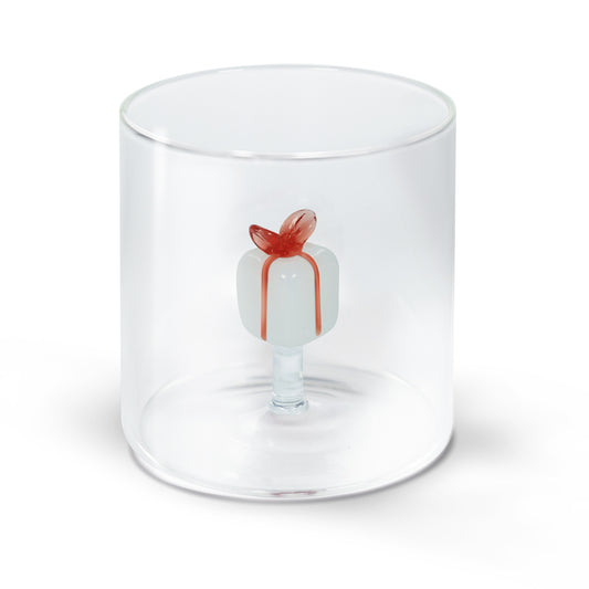 Wd Bicchiere in vetro borosilicato. Capacit 250 ml. Decoro natalizio