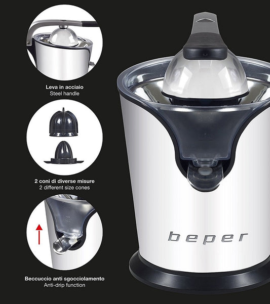 BEPER SPREMIAGRUMI ACCIAIO 160W LEVA ALLUM.