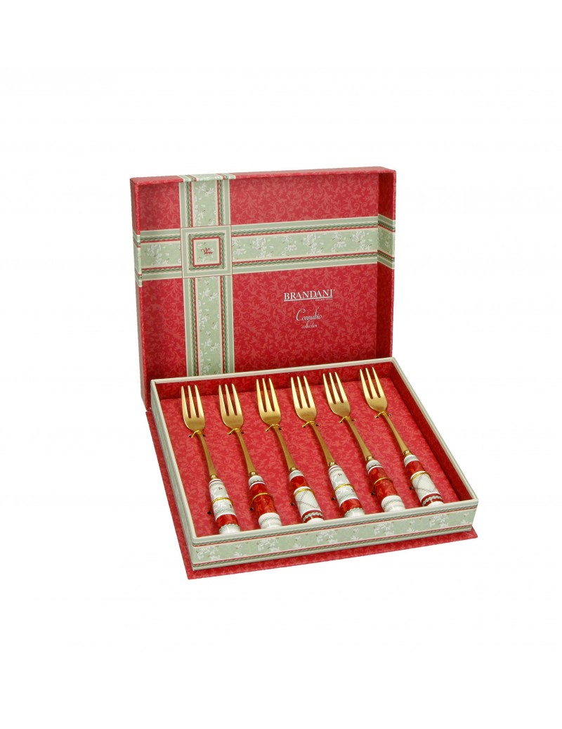 NATALIZIO BRANDANI FORCHETTINA CONNUBIO OLD GOLD SET 6 PZ