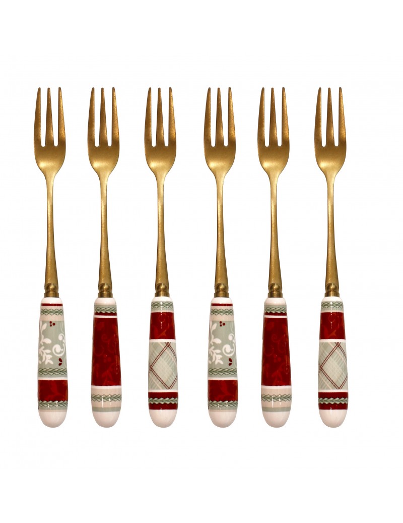 NATALIZIO BRANDANI FORCHETTINA CONNUBIO OLD GOLD SET 6 PZ