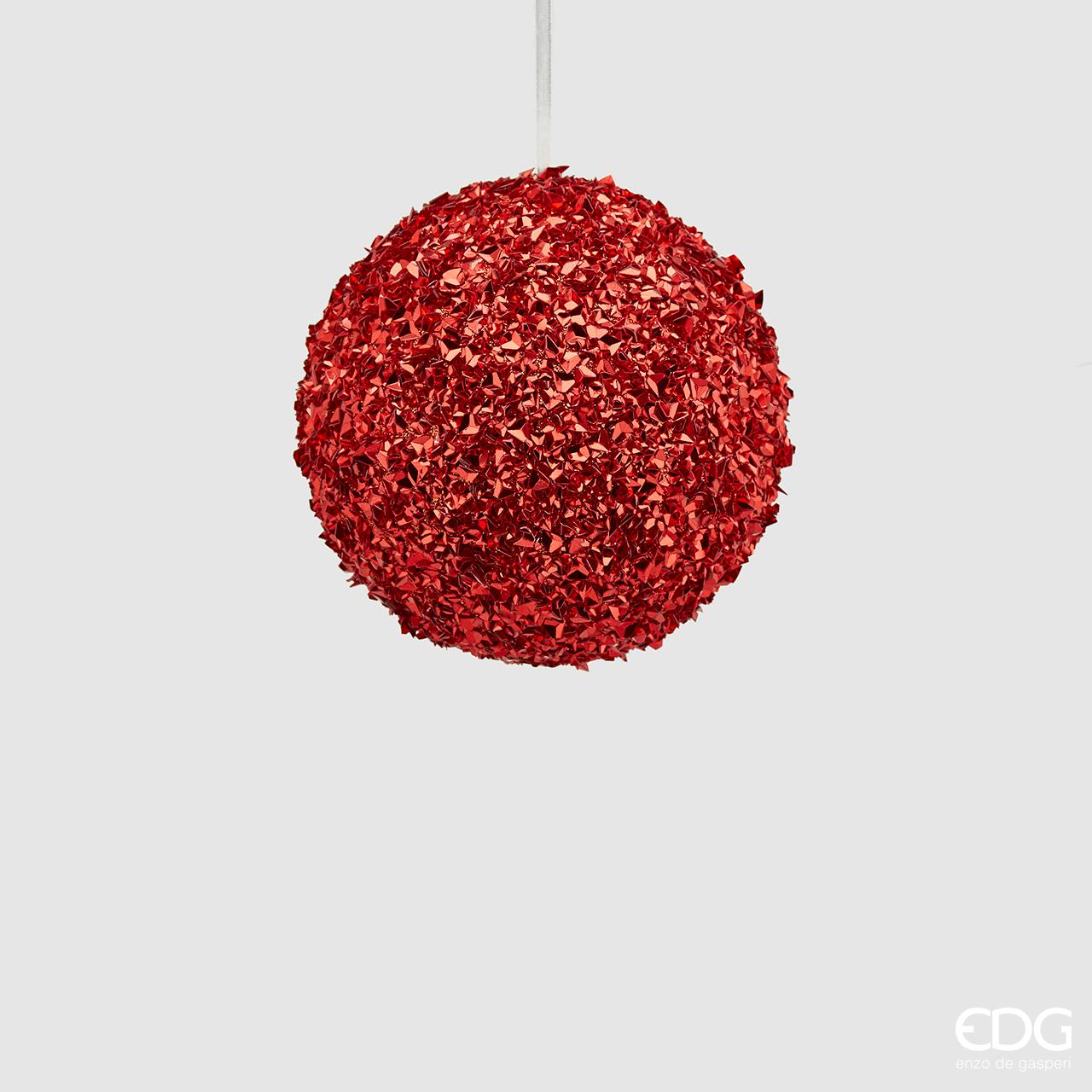 natalizio edg palla glitter pvc diam. cm 12 rosso