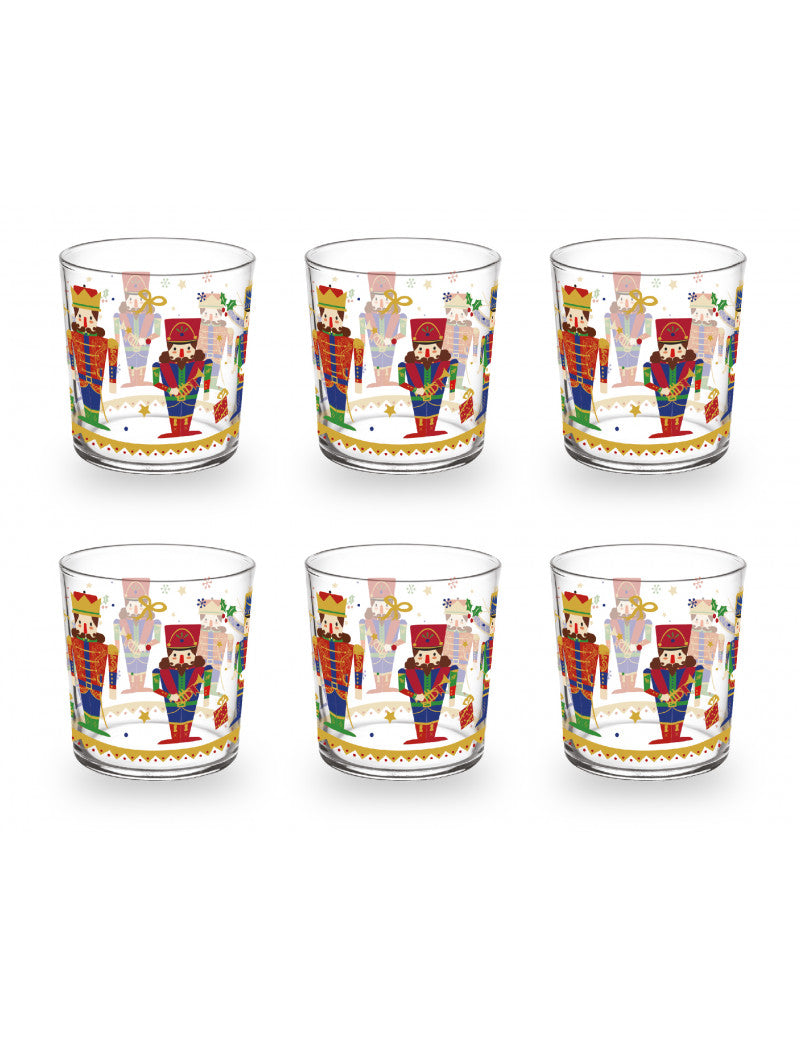natalizio brandani lo schiaccianoci set 6 bicchieri vetro