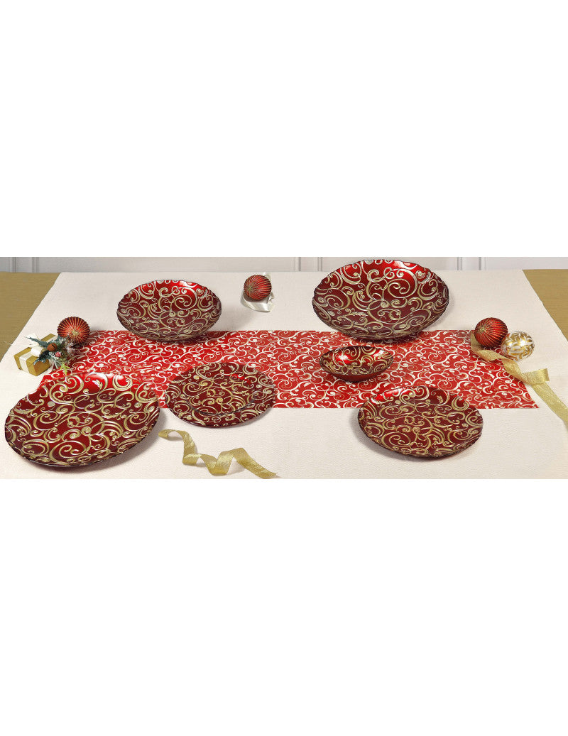 NATALIZIO BRANDANI COPPETTA FILO DORO ROSSO CM21 VETRO