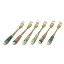 NATALIZIO BRANDANI FORCHETTINA CANTICO OLD GOLD SET 6 PZ INOX