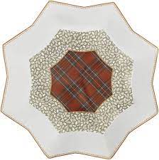 NATALIZIO BRANDANI VUOTATASCHE SOTTOBOSCO CM 24x24x3,5h PORCELLANA TARTAN