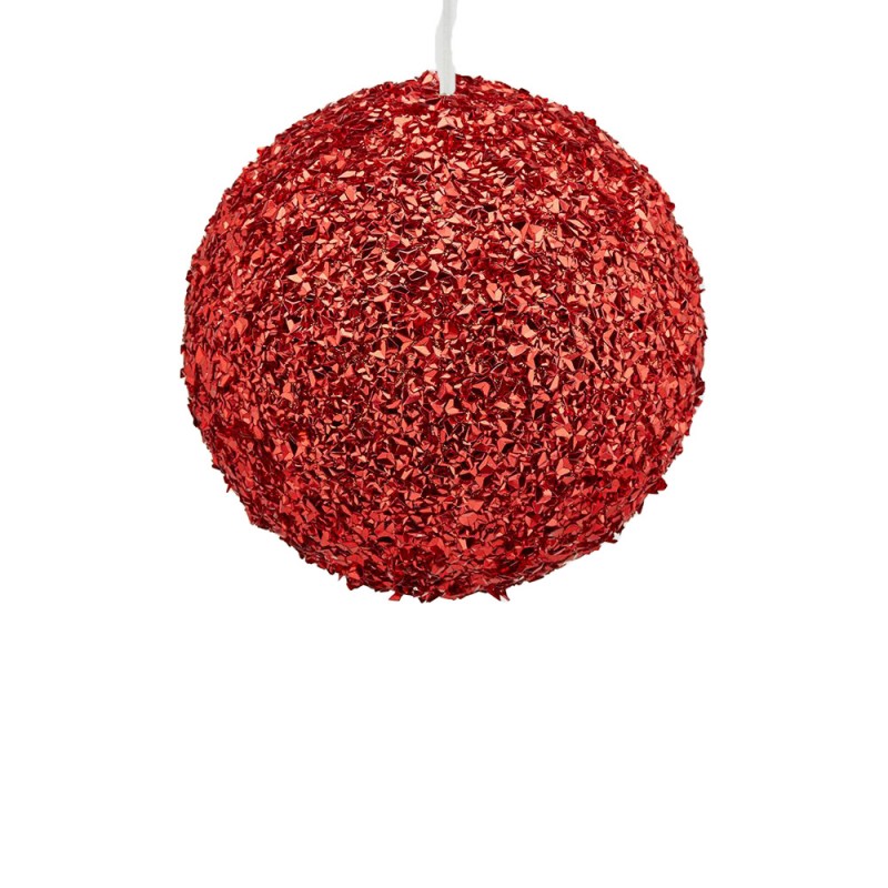 natalizio edg palla glitter pvc diam. cm 15 rossa