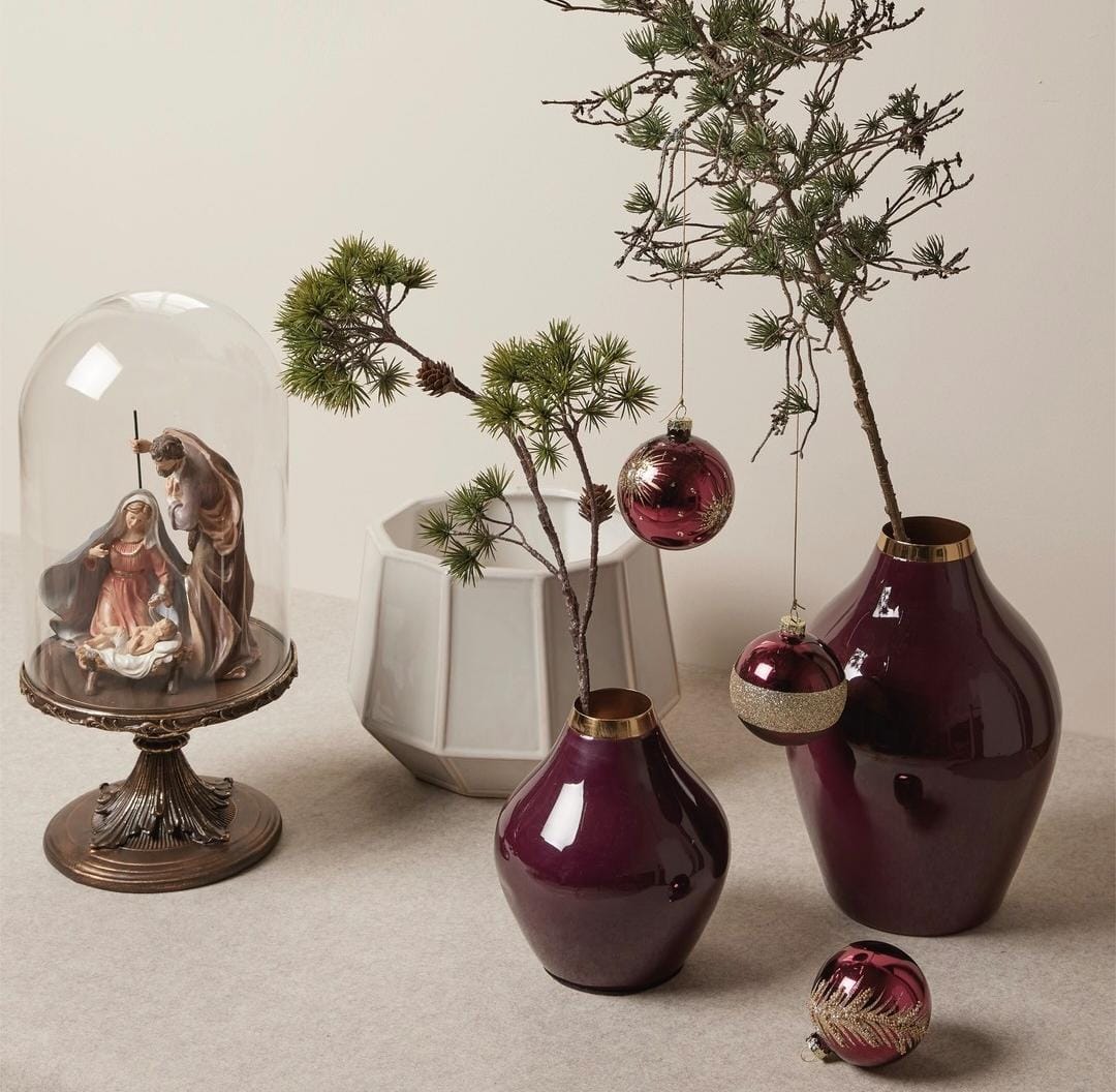 natalizioedg natività poly con teca h cm 45 diam. cm 22