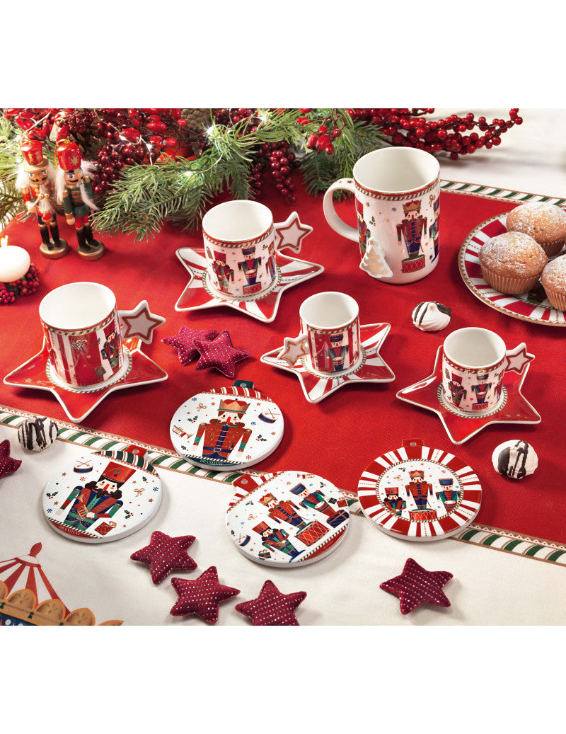 natalizio brandani lo schiaccianoci set 2 tazze 170ml new bone china