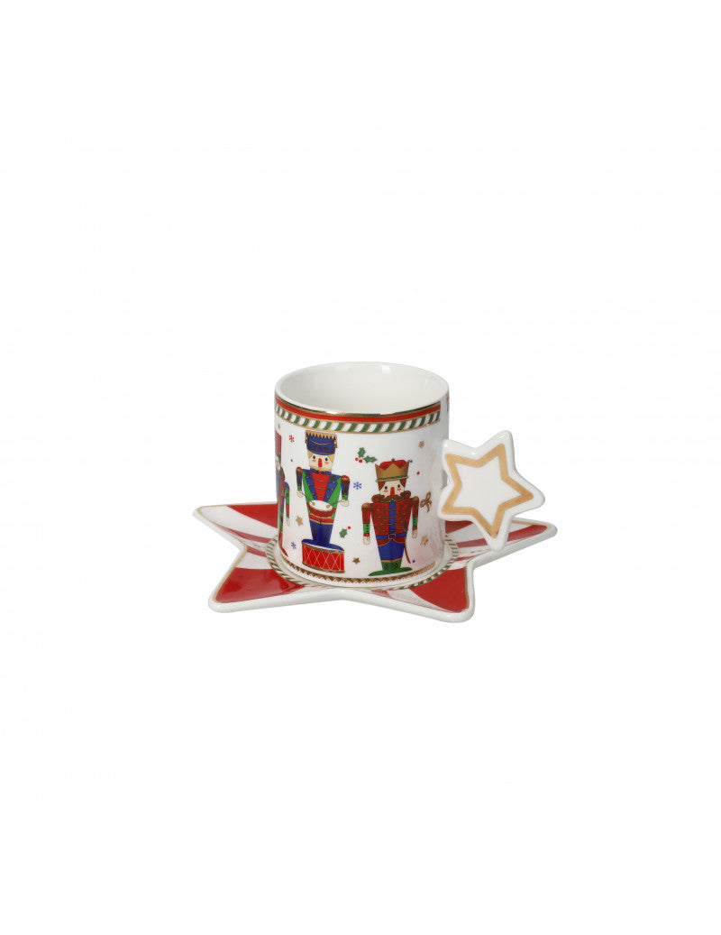natalizio brandani lo schiaccianoci set 2 tazze 170ml new bone china