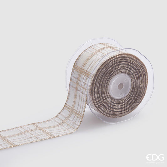 natalizio edg nastro tartan oro 65mm x 10 metri