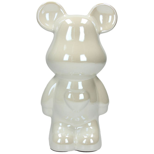 andreafontebasso Orso Salvadanaio Bianco H27 Home Decor Bear Ceramica Bianco